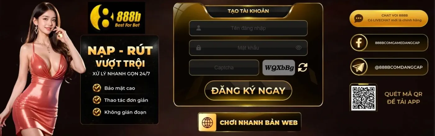 Nhà cái 888bCOM uy tín Tạo tài khoản, nạp rút vượt trội.